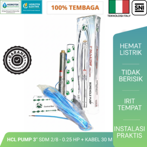 SIBEL+KABEL 30 METER HCL PUMP 3" SDM 2/8 - O.25 HP