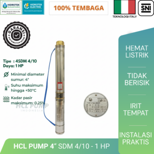 Pompa Air Submersible HCL Pump 4" SDM 4/10 – 1 HP