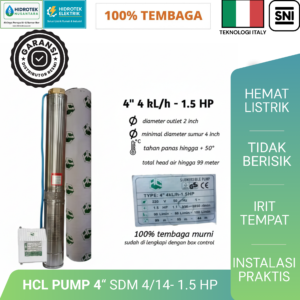 Pompa Air Submersible HCL Pump 4" SDM 4/14 – 1.5 HP