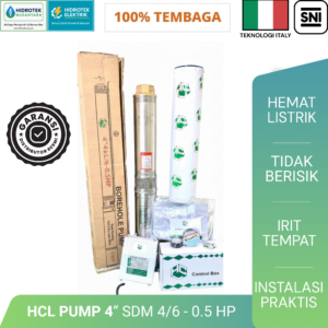Pompa Air Submersible HCL Pump 4" SDM 4/6 – 0.5 HP