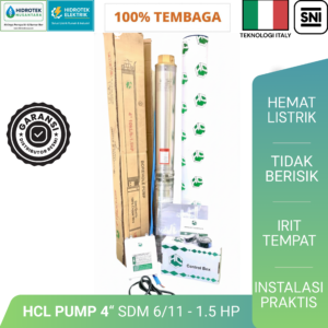 Pompa Air Submersible HCL Pump 4" SDM 6/11 – 1.5 HP