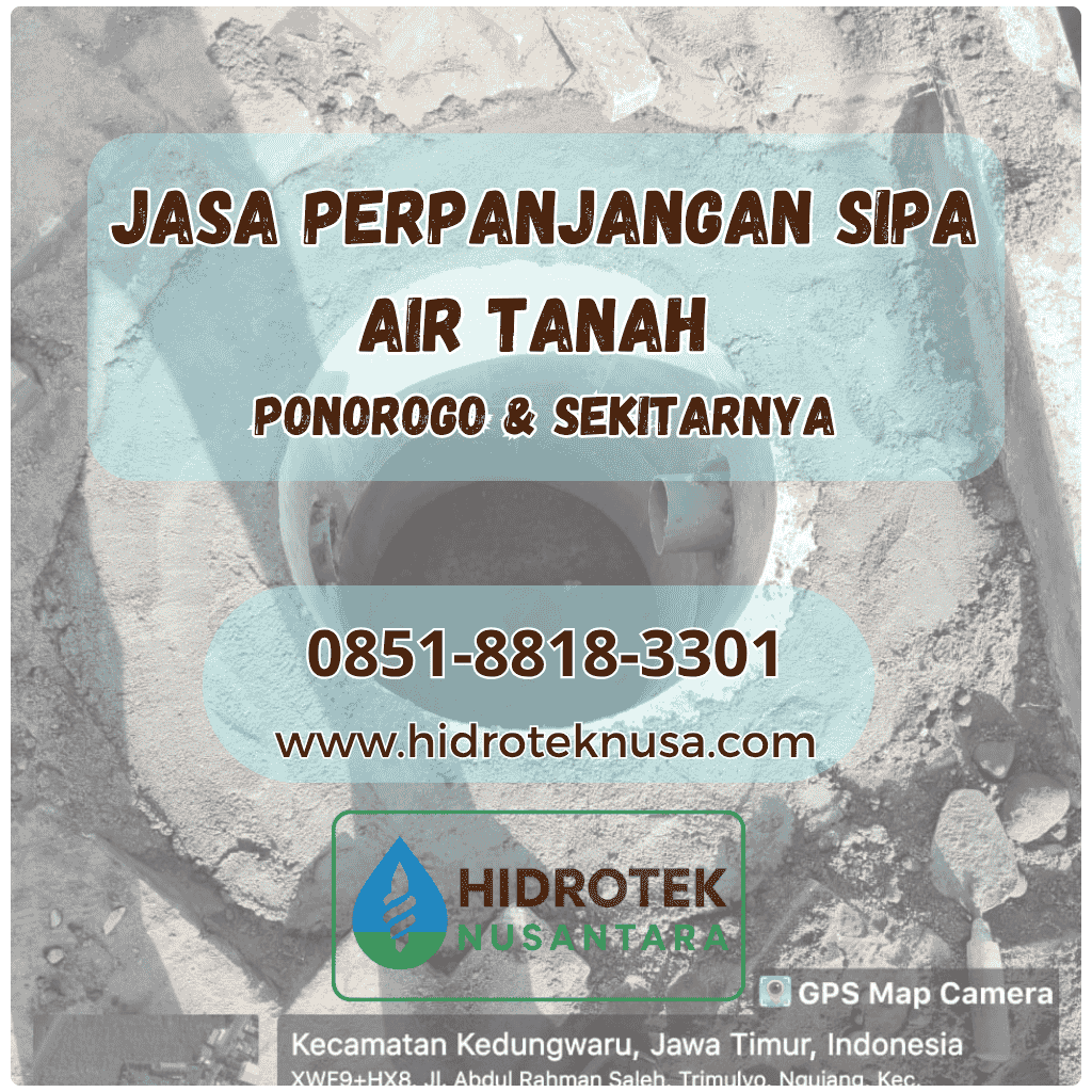 Jasa Perpanjangan SIPA Air Tanah Perusahaan Ponorogo Jawa Timur