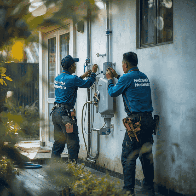 pemasangan sistem pompa air