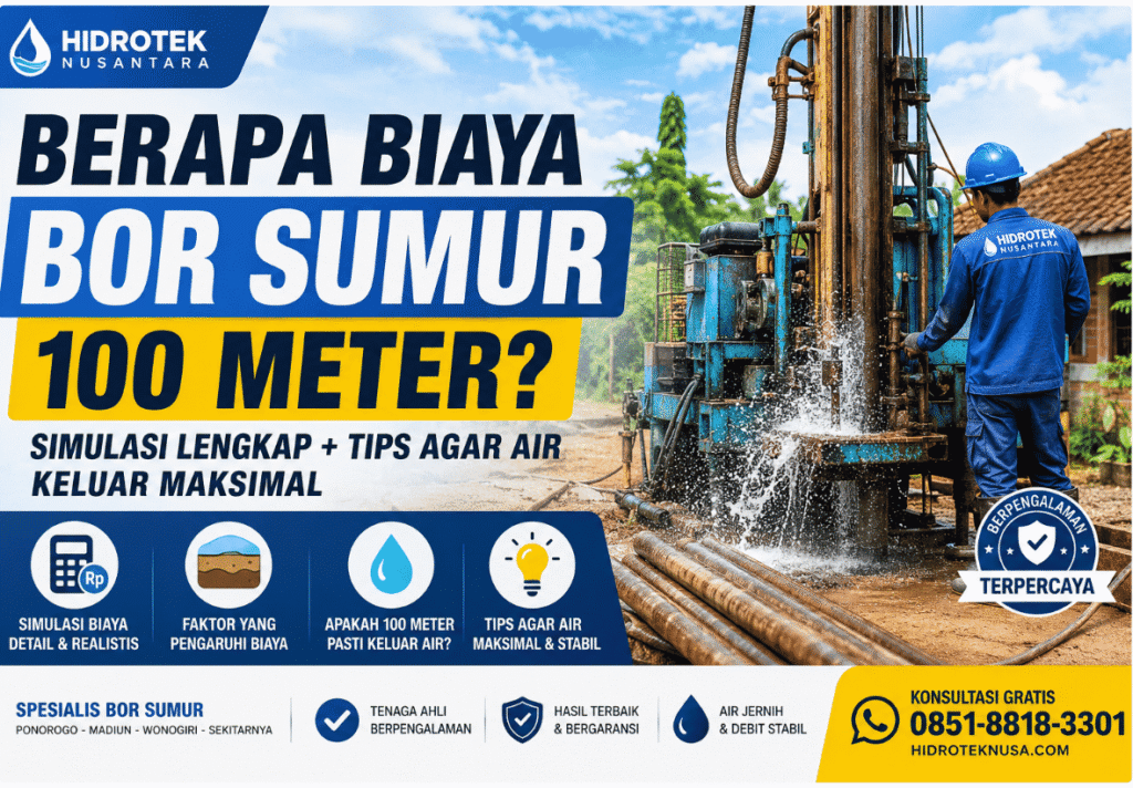 Biaya Bor Sumur 100 meter