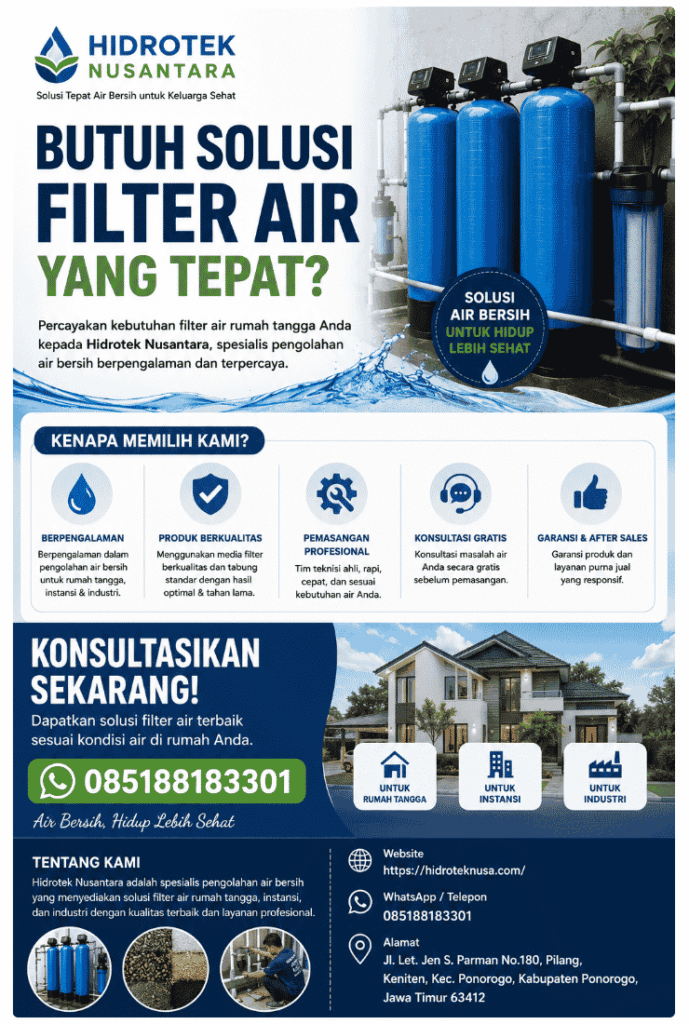 Jasa Pasang Filter Air Rumah Tangga Ponorogo Jawa Timur