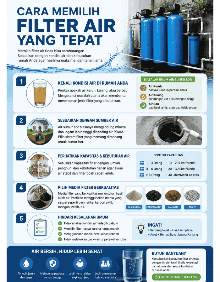 cara memilih filter air yang tepat