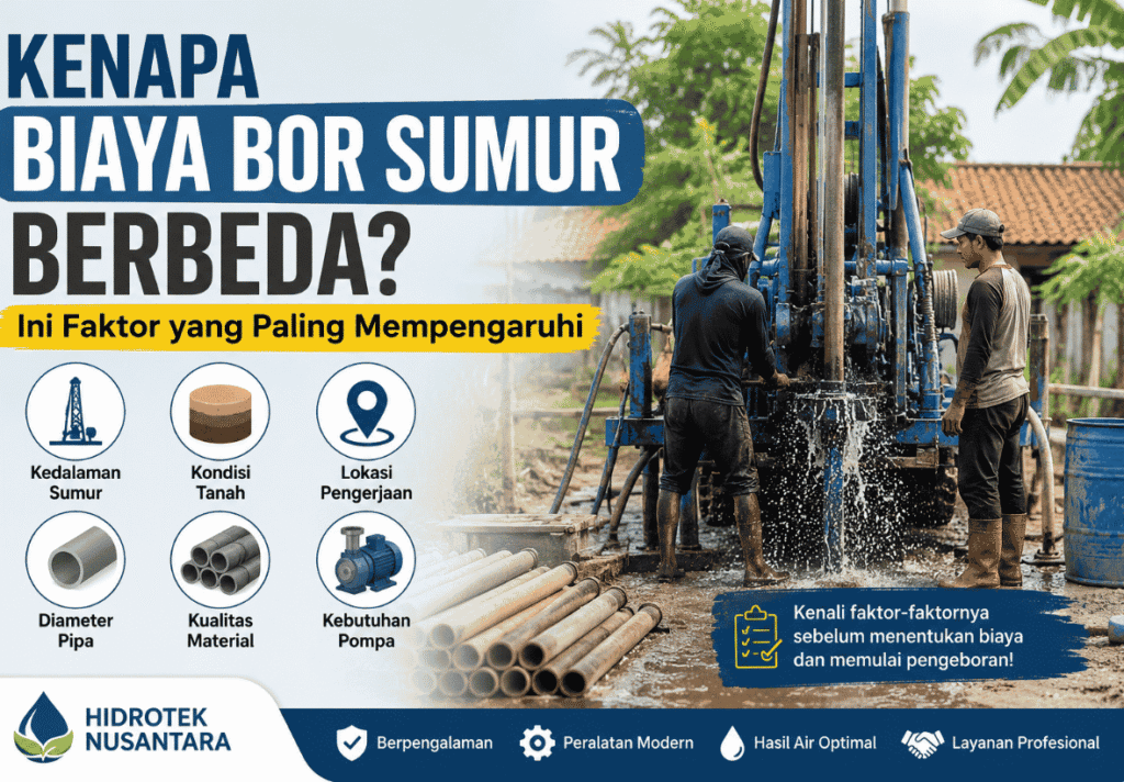 kenapa biaya sumur bor berbeda