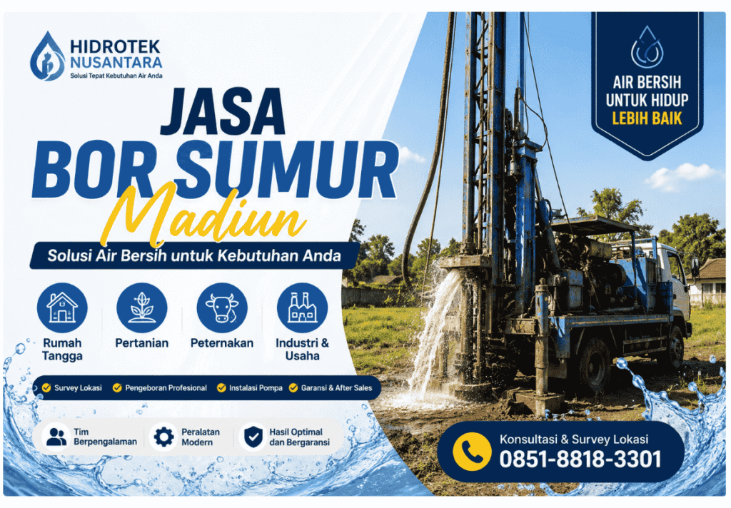Jasa Bor Sumur Madiun Profesional