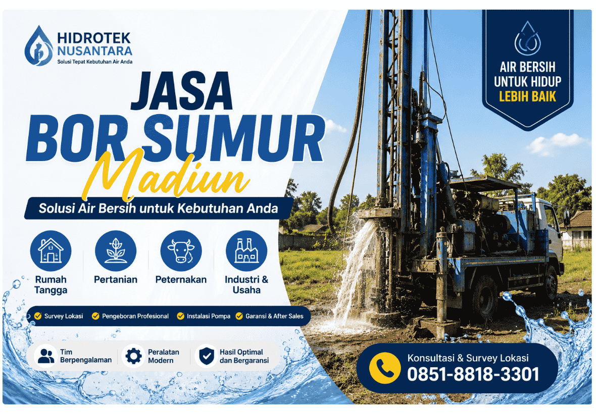 Jasa Bor Sumur Madiun Profesional