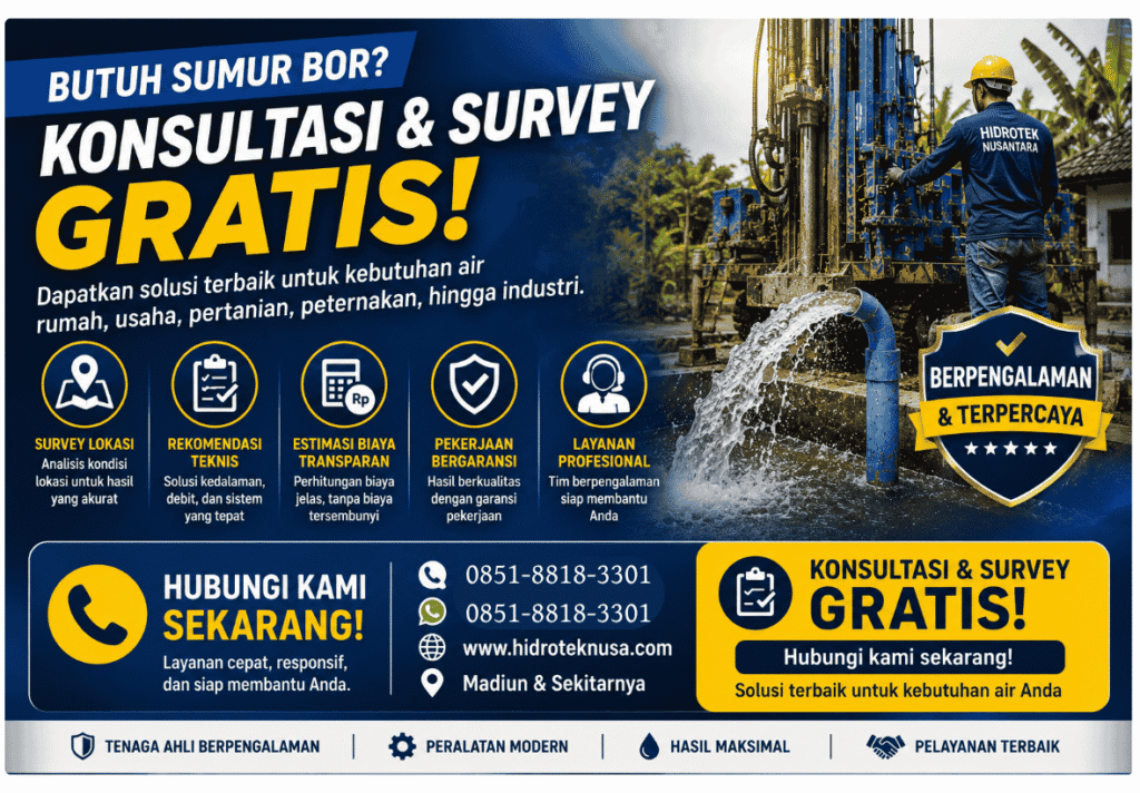 Jasa Bor Sumur Madiun dan Sekitarnya