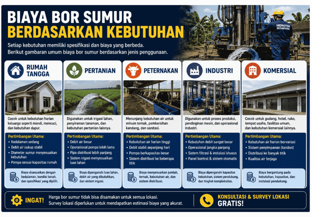 biaya bor sumur madiun sesuai kebutuhan
