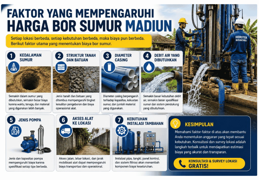 faktor yang mempengaruhi harga bor sumur madiun