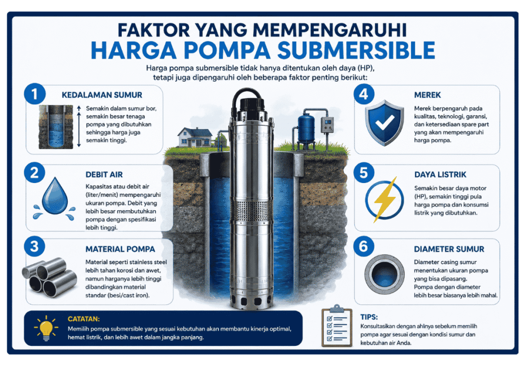 faktor yang mempengaruhi harga pompa submersible